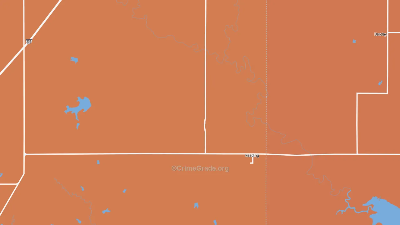 Reading, KS Map of Murder Rates