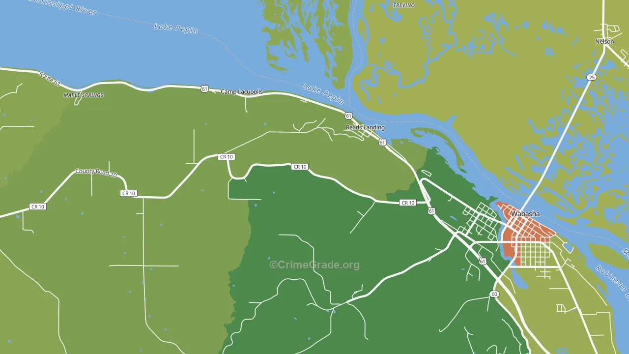 Reads Landing, MN Map of Murder Rates