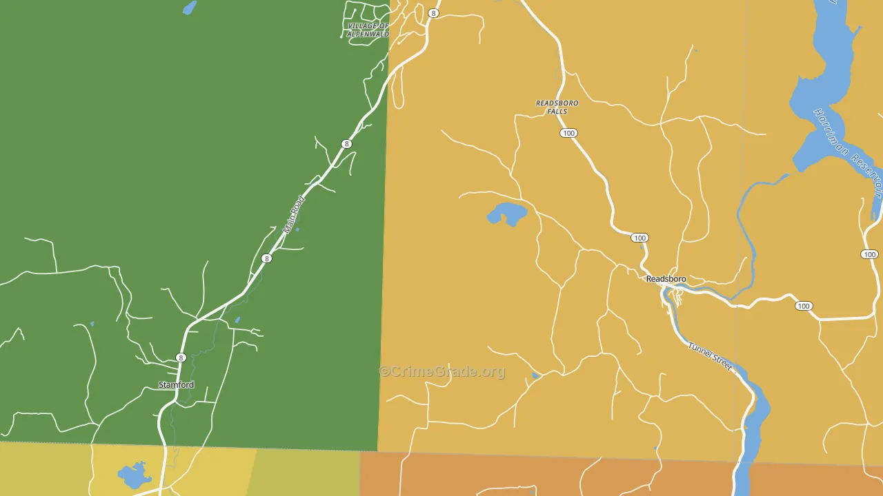 Readsboro, VT Map of Murder Rates
