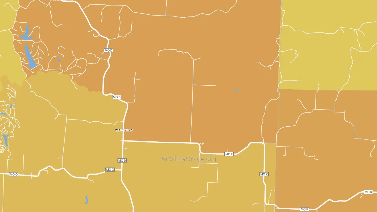 Readsville, MO Map of Murder Rates