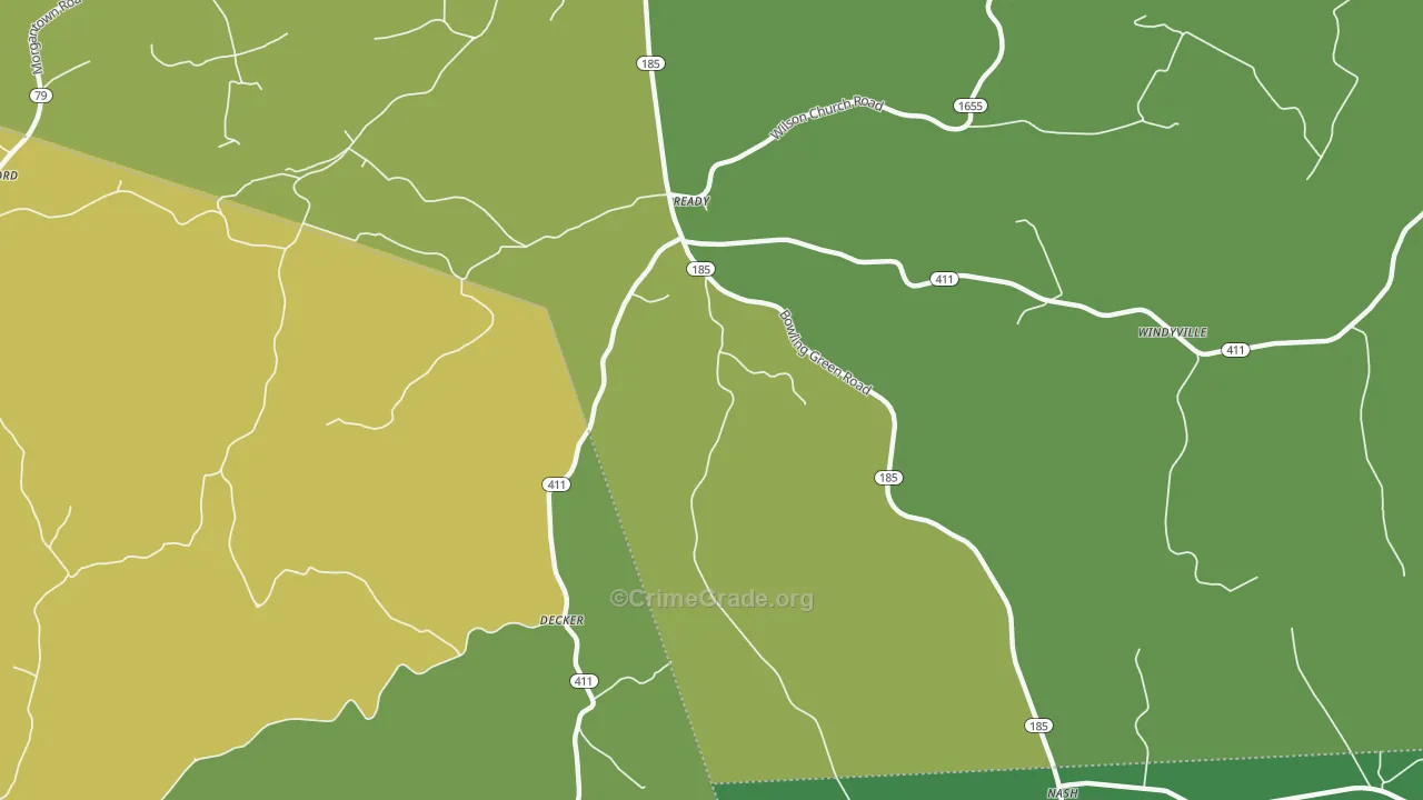 Ready, KY Map of Murder Rates