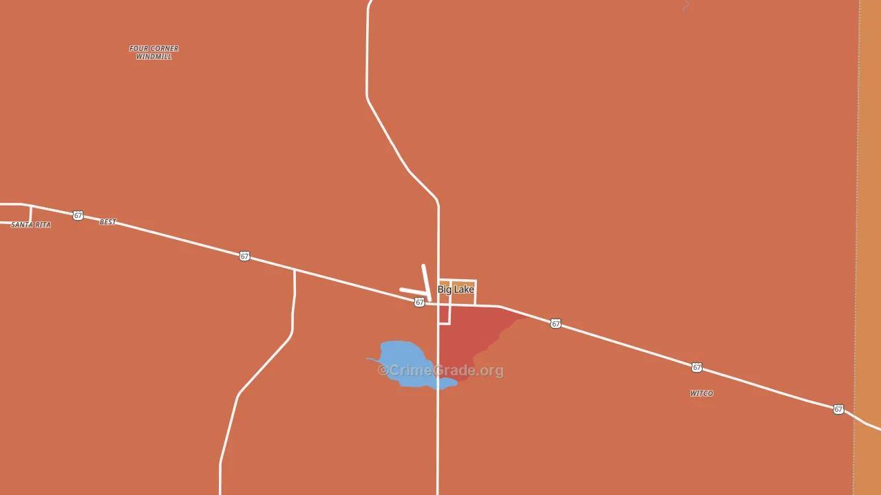Reagan County, TX Map of Murder Rates