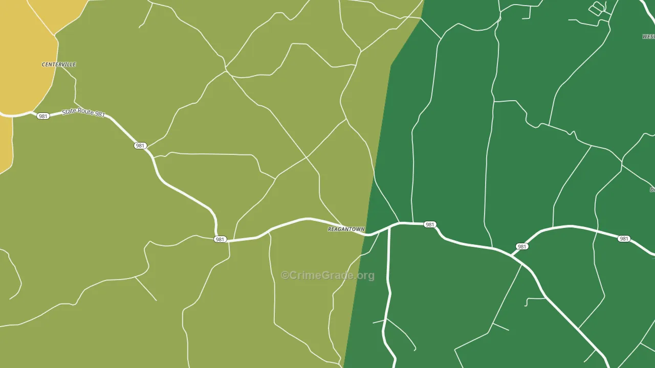 Reagantown, PA Map of Murder Rates