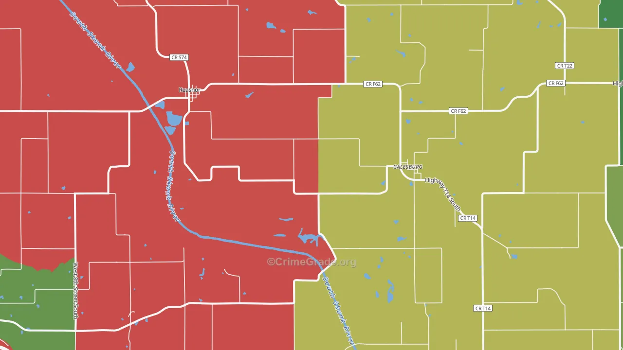 Reasnor, IA Map of Murder Rates