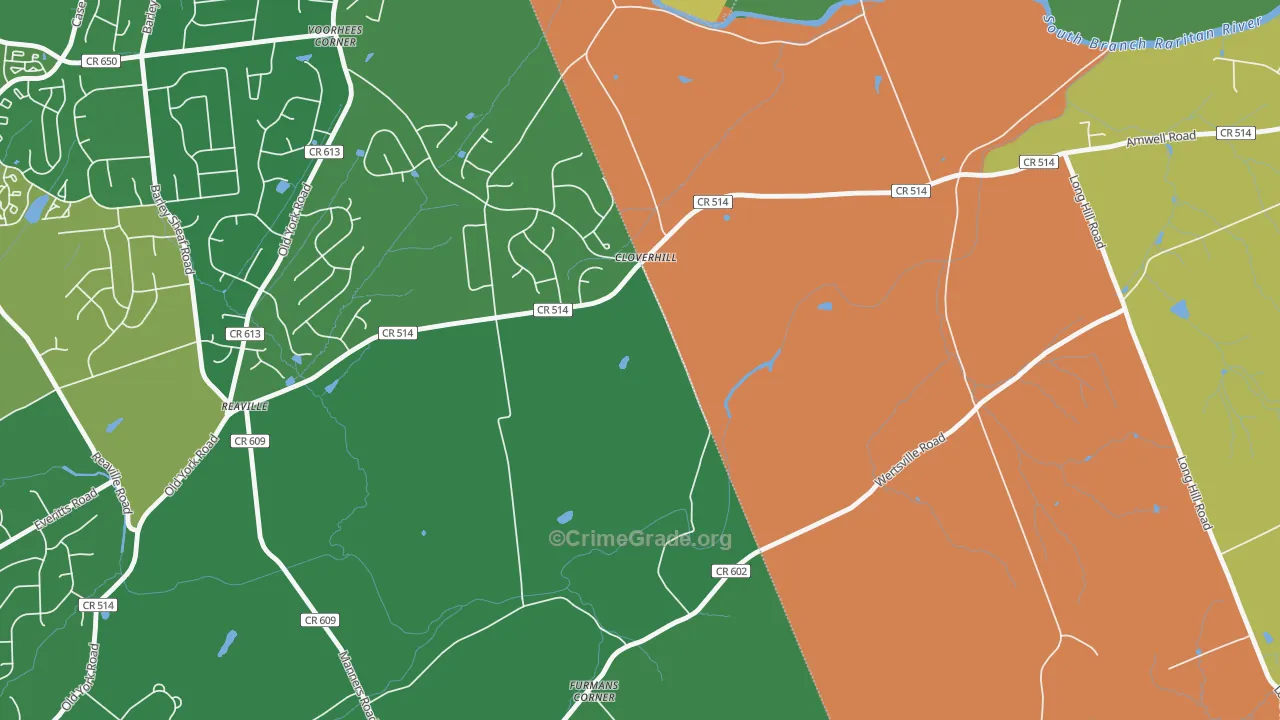 Reaville, NJ Map of Murder Rates