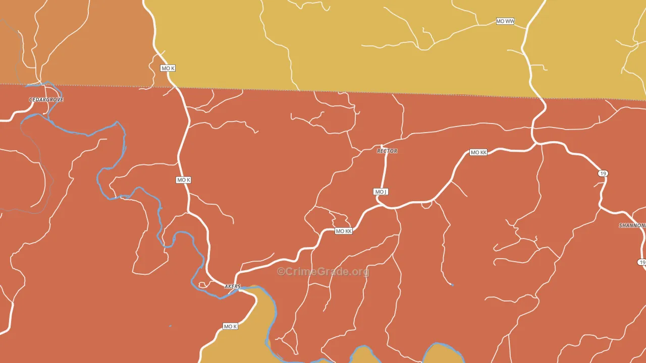 Rector, MO Map of Murder Rates