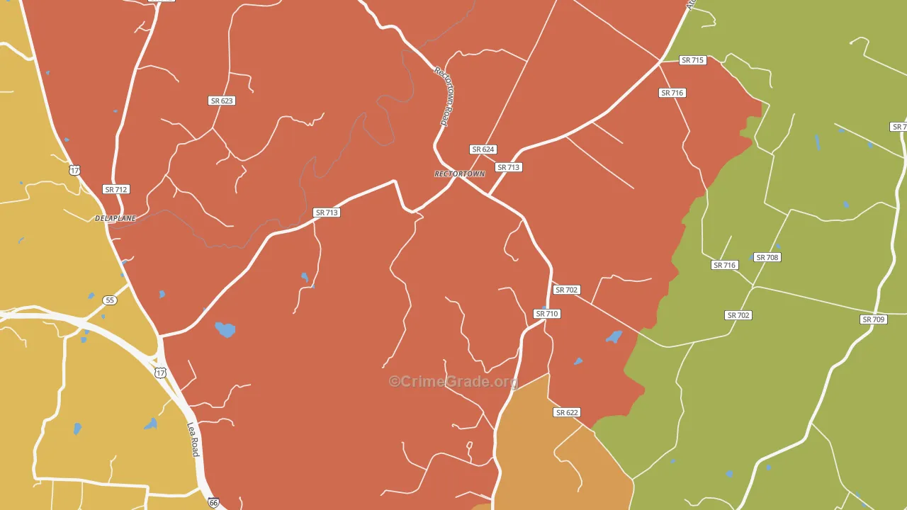 Rectortown, VA Map of Murder Rates