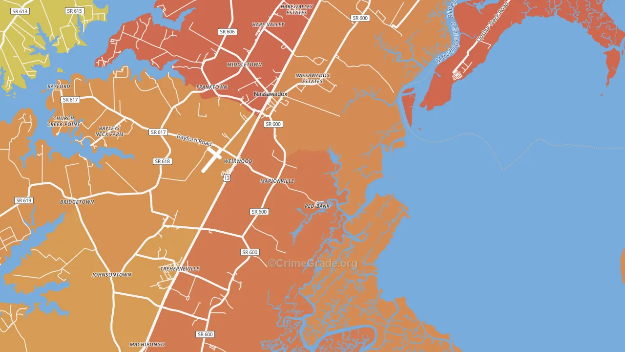 Red Bank, VA Map of Murder Rates