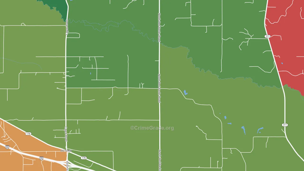 Red Banks, MS Map of Murder Rates