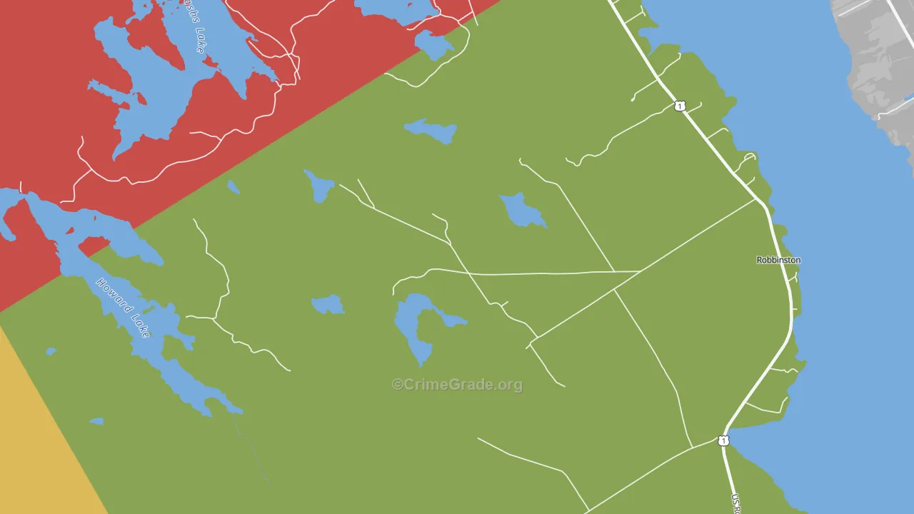 Red Beach, ME Map of Murder Rates