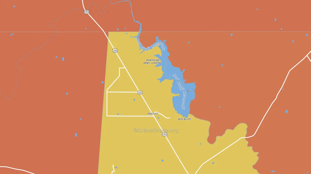 Red Bluff, TX Map of Murder Rates