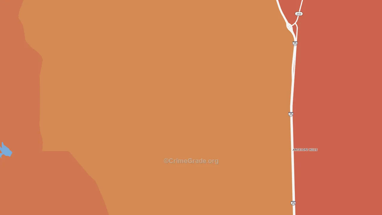 Red Buttes Village, WY Map of Murder Rates