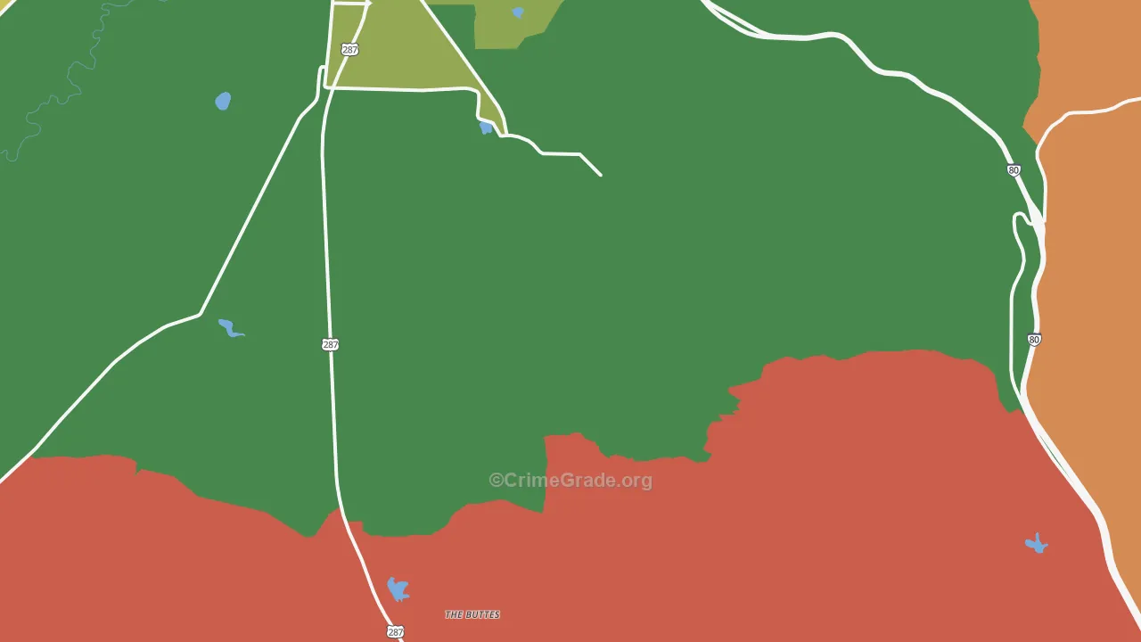 Red Buttes, WY Map of Murder Rates