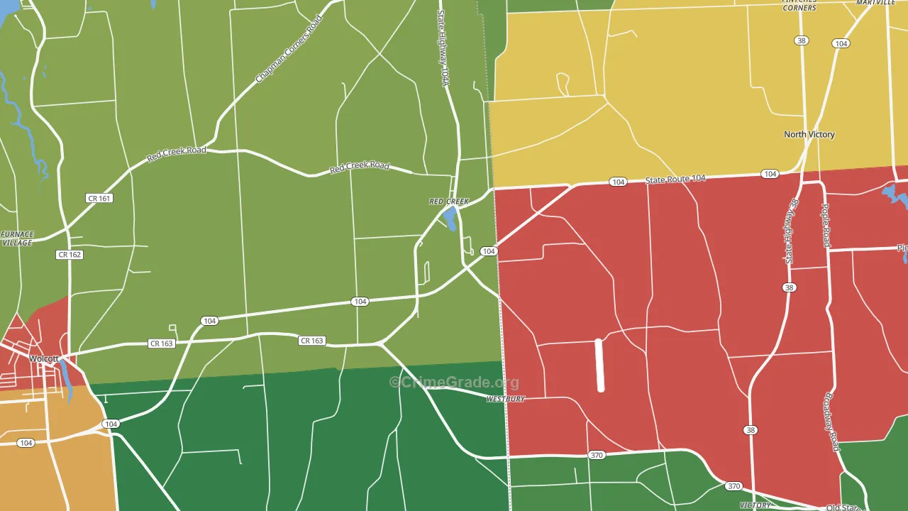 Red Creek, NY Map of Murder Rates