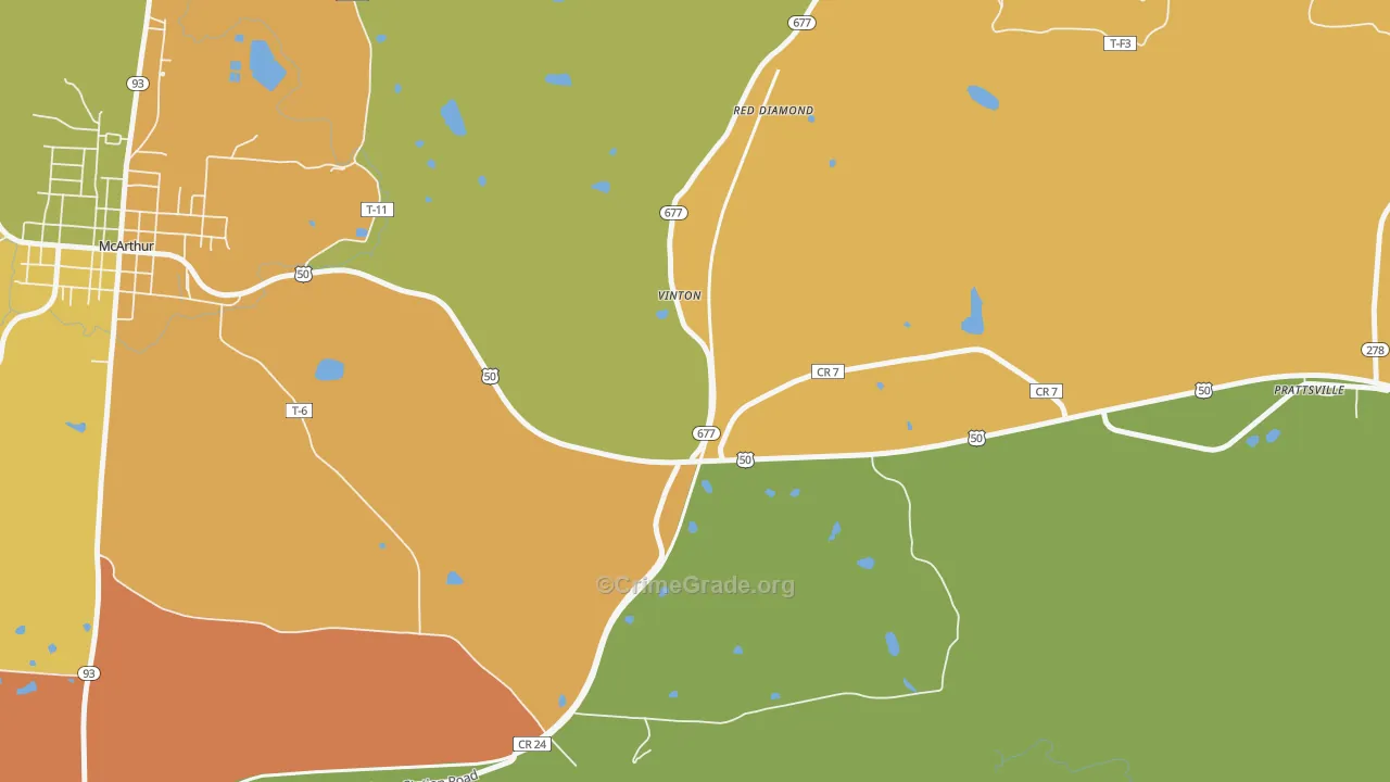 Red Diamond, OH Map of Murder Rates