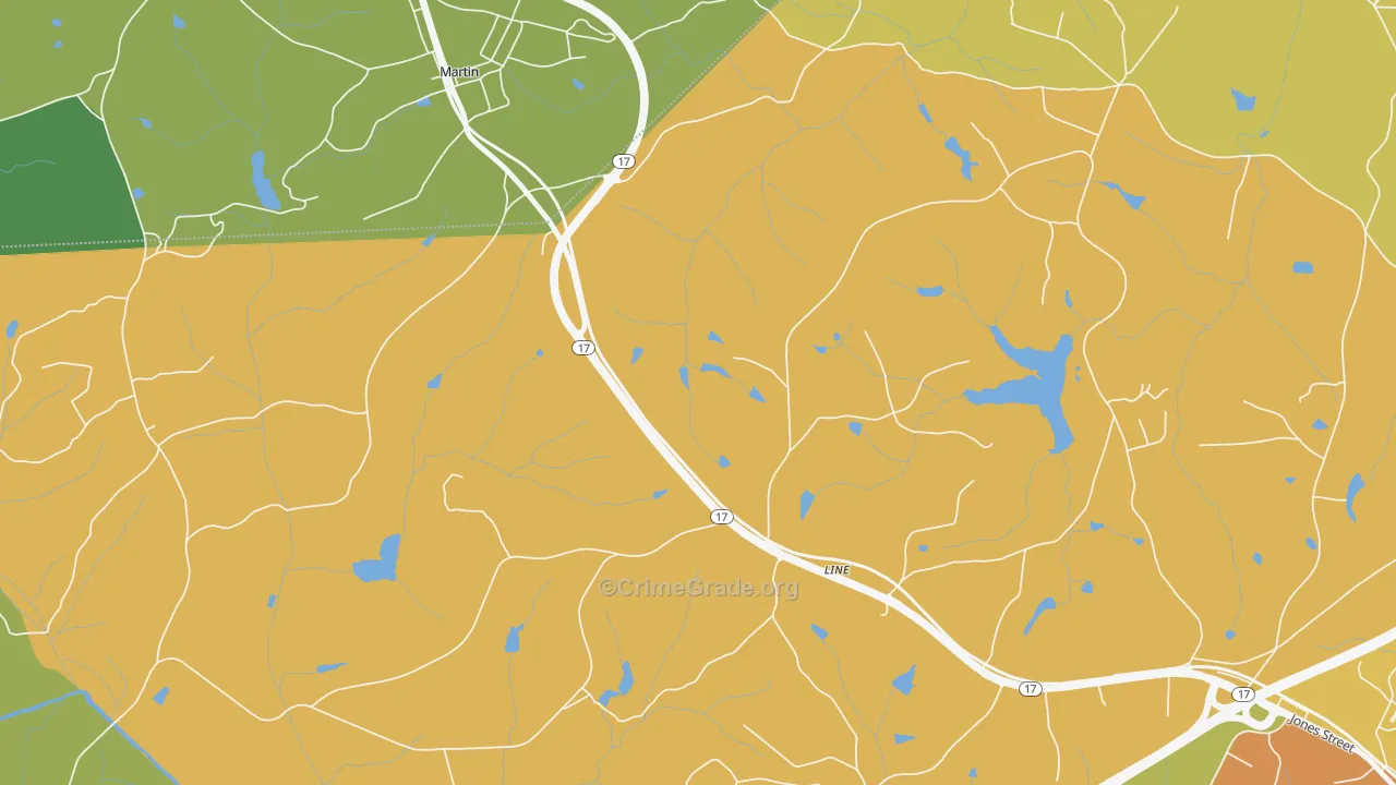 Red Hill, GA Map of Murder Rates