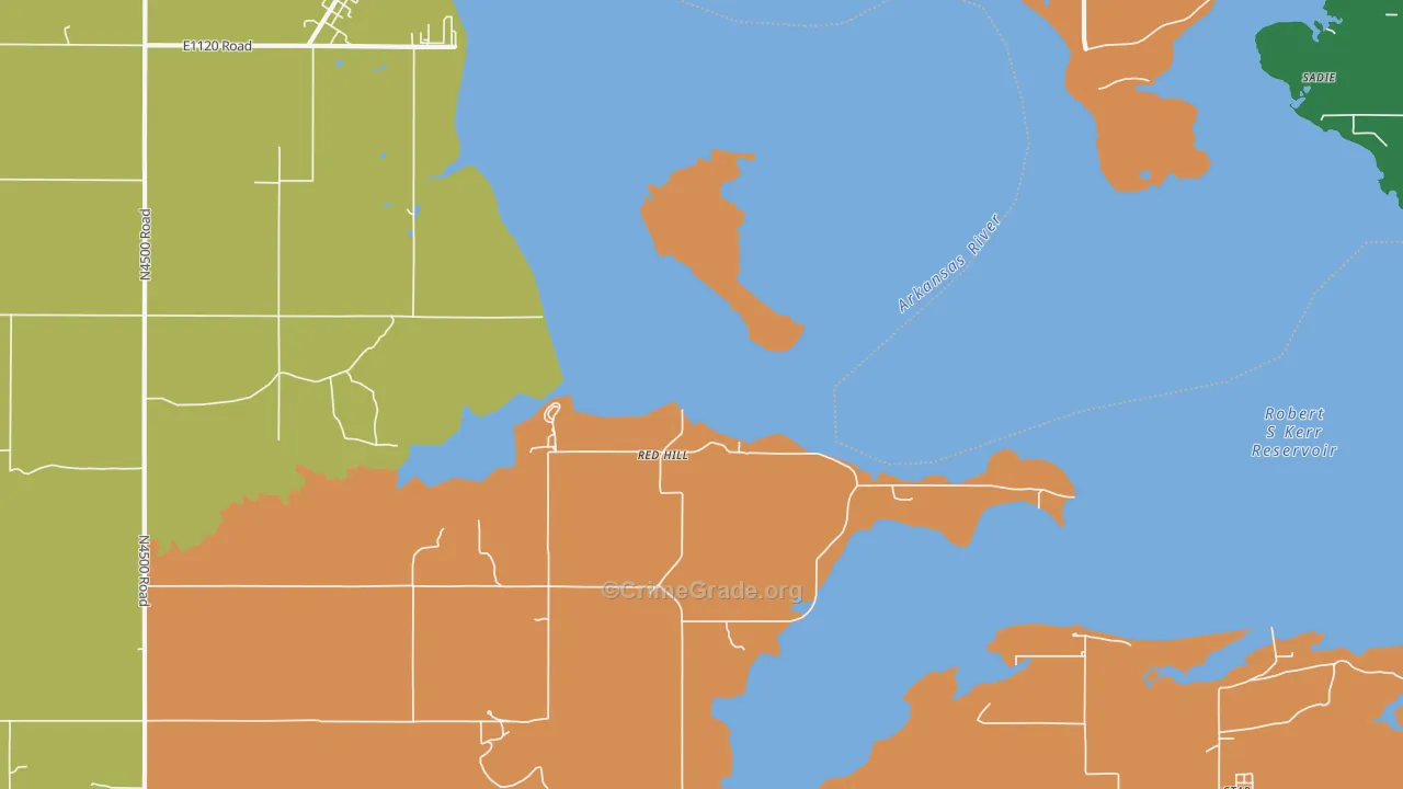 Red Hill, OK Map of Murder Rates