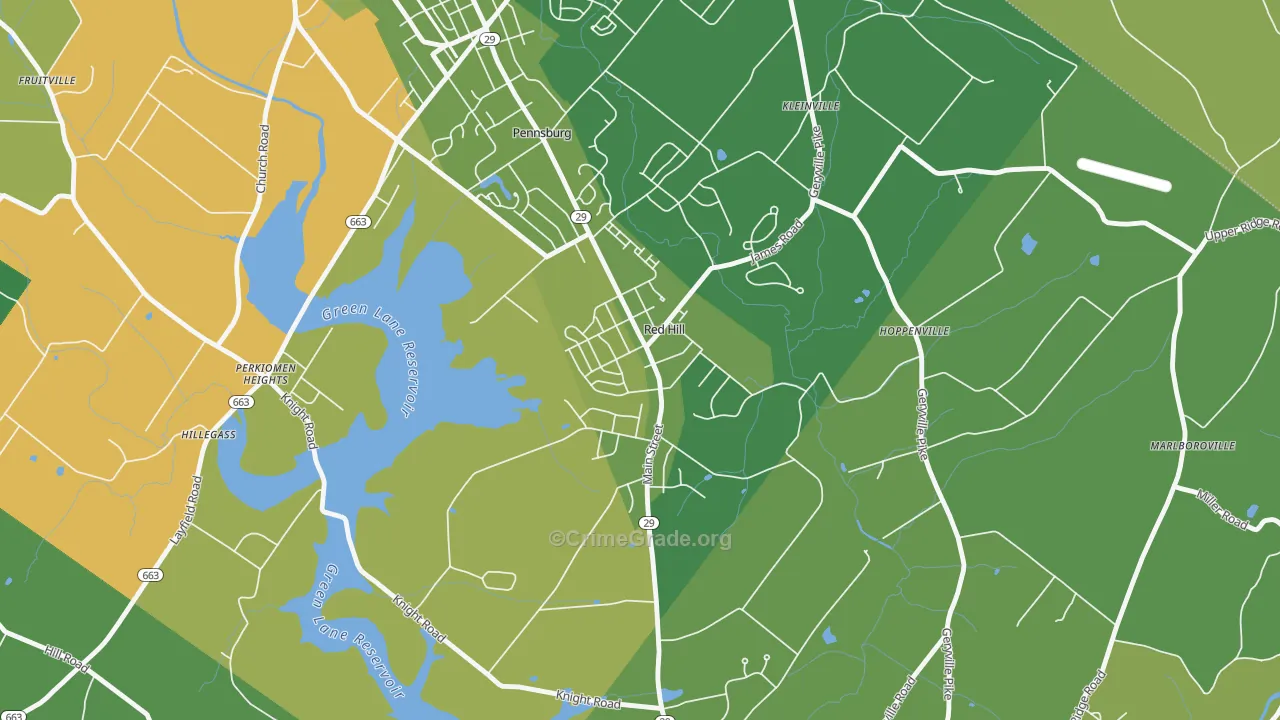 Red Hill, PA Map of Murder Rates