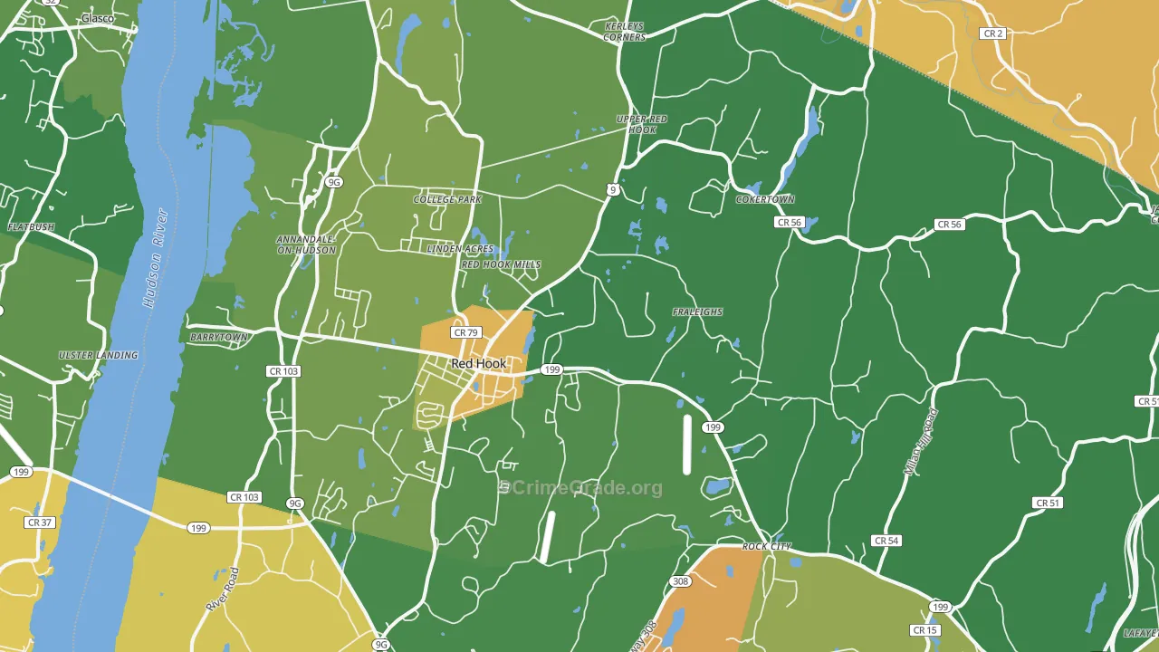 Red Hook, NY Map of Murder Rates