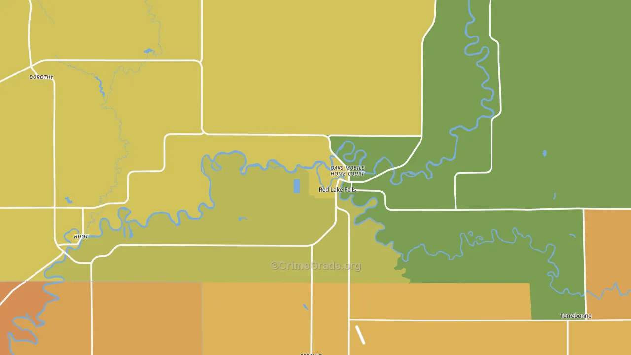 Red Lake Falls, MN Map of Murder Rates