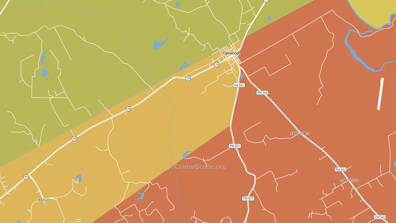 Red Lake, TX Map of Murder Rates