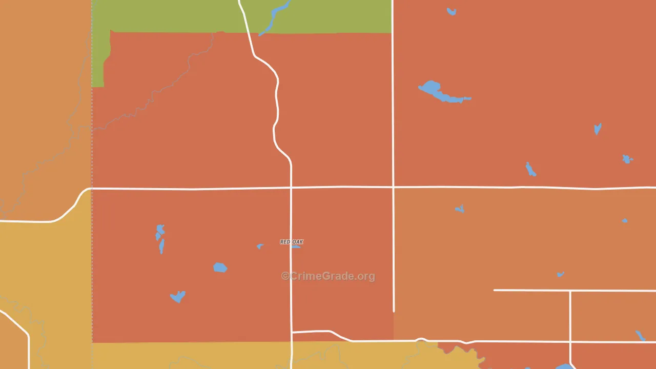 Red Oak, MI Map of Murder Rates