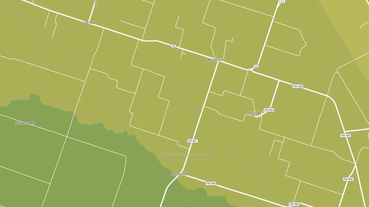 Red Ranger, TX Map of Murder Rates