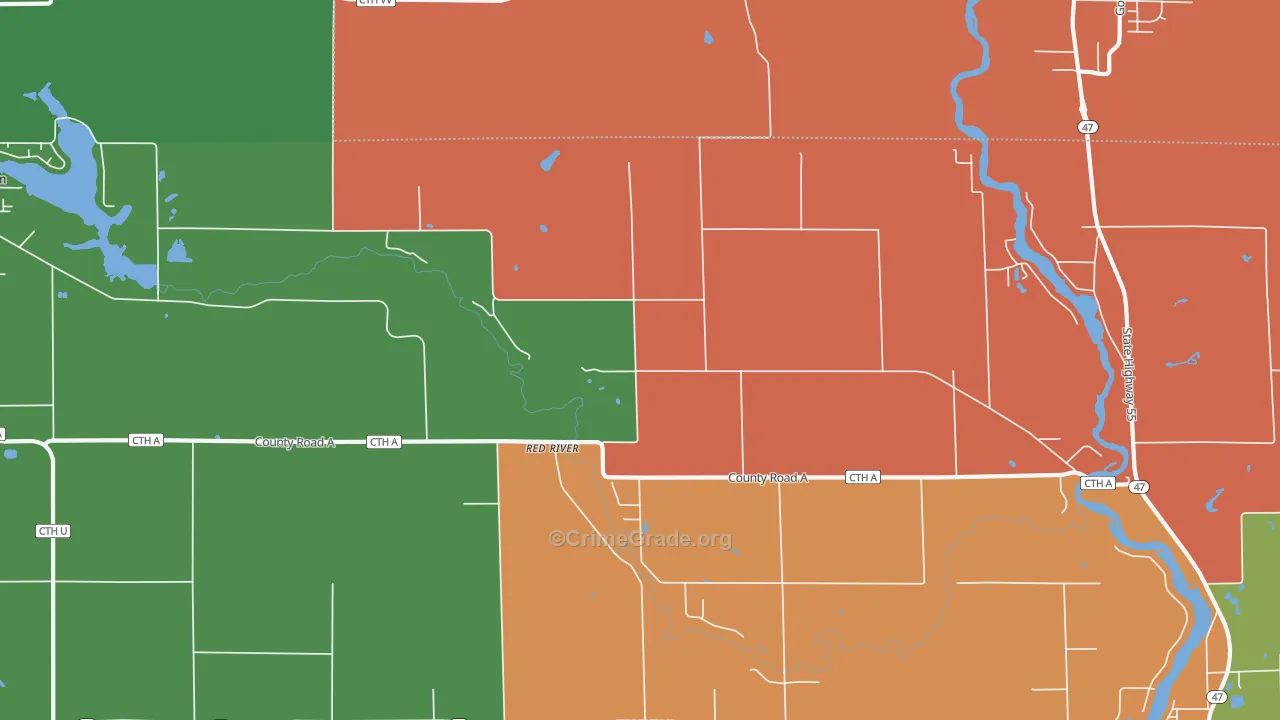 Red River, WI Map of Murder Rates