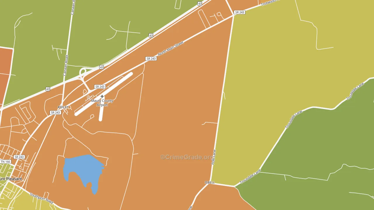Red Row, TN Map of Murder Rates