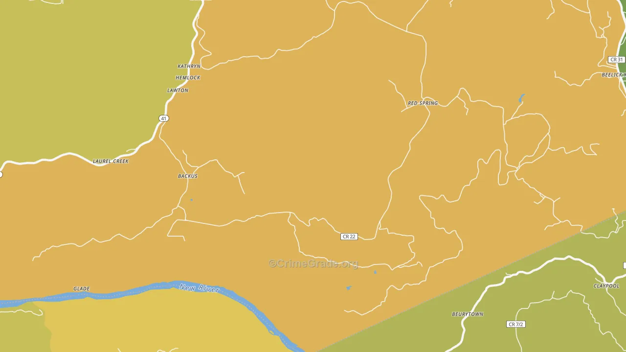 Red Spring, WV Map of Murder Rates