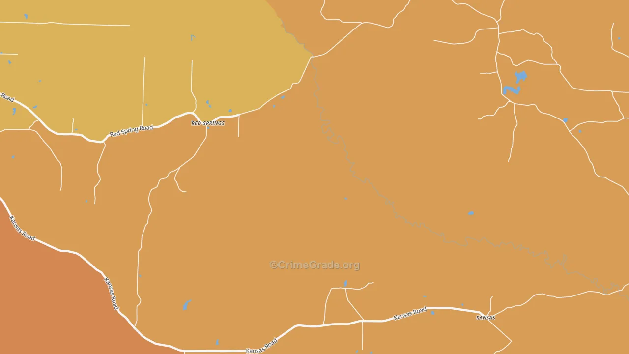 Red Springs, AR Map of Murder Rates