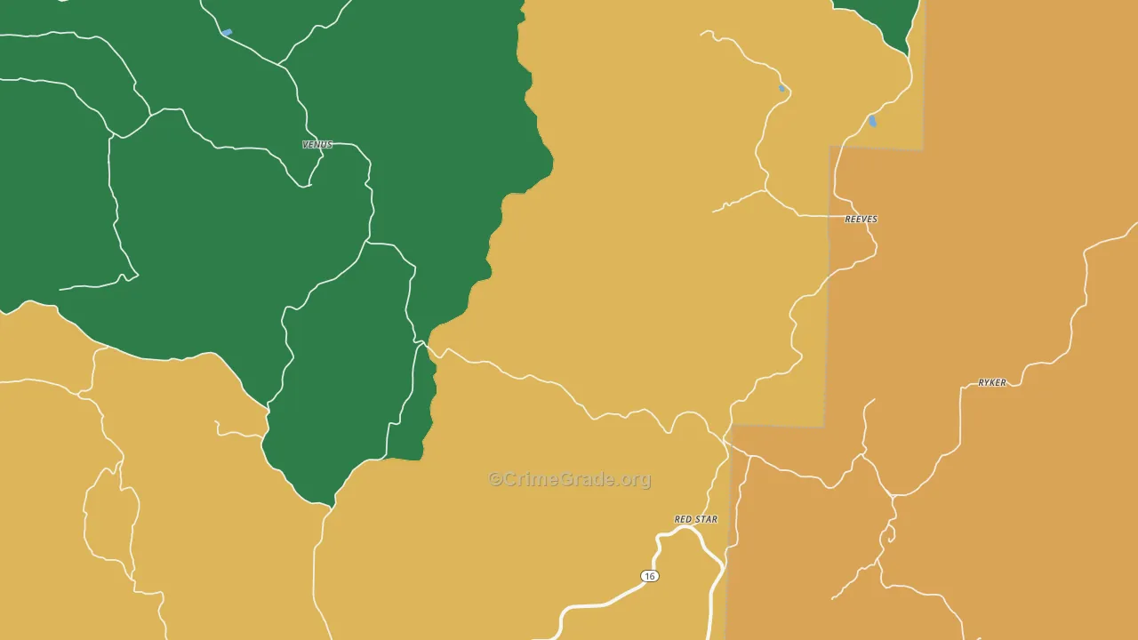 Red Star, AR Map of Murder Rates