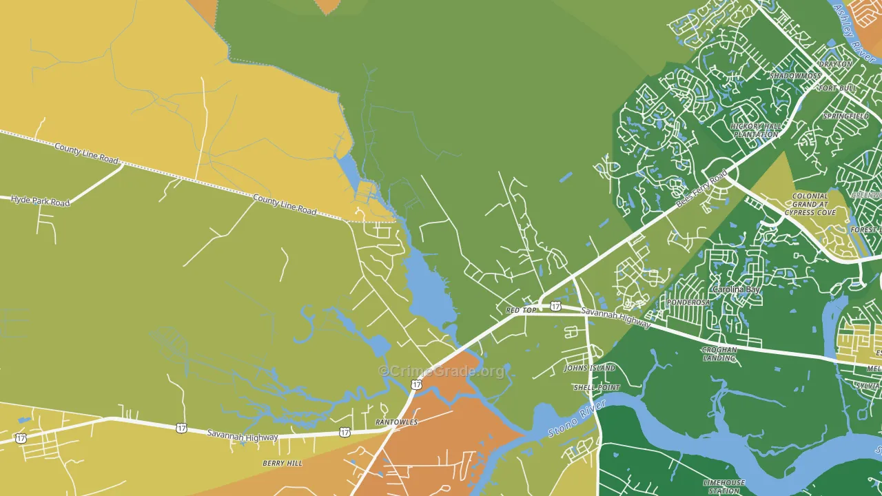 Red Top, SC Map of Murder Rates