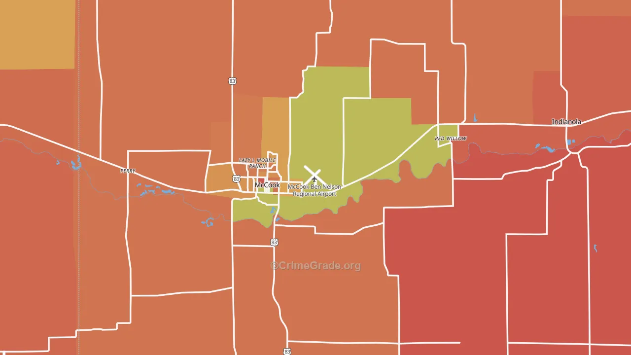 Red Willow County, NE Map of Murder Rates