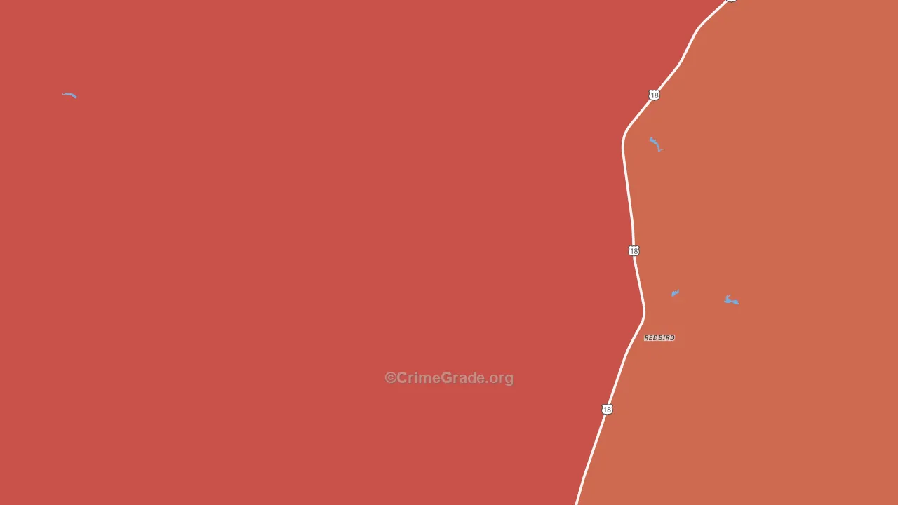 Redbird, WY Map of Murder Rates