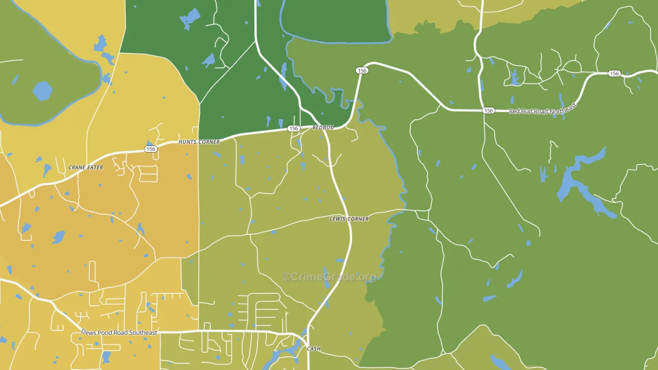 Redbud, GA Map of Murder Rates