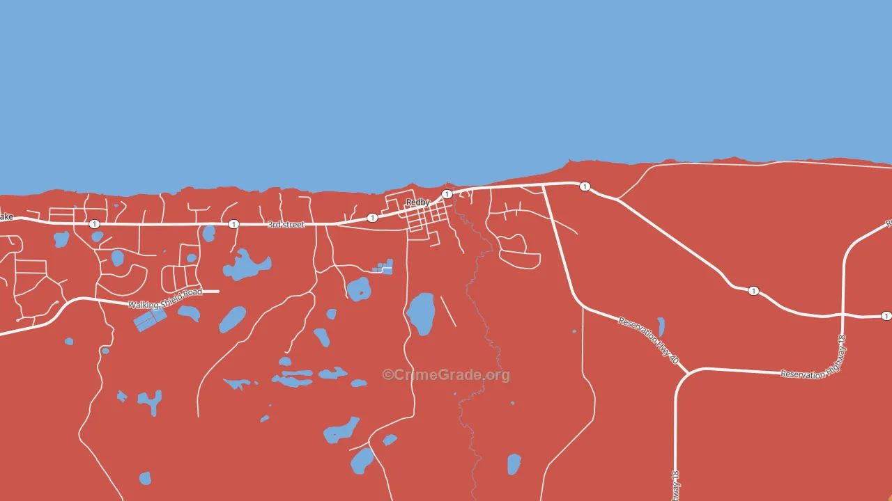 Redby, MN Map of Murder Rates