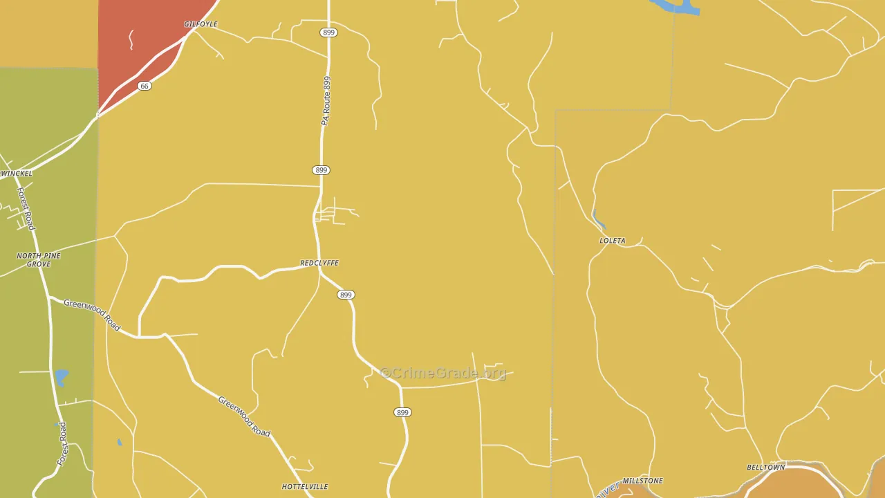 Redclyffe, PA Map of Murder Rates