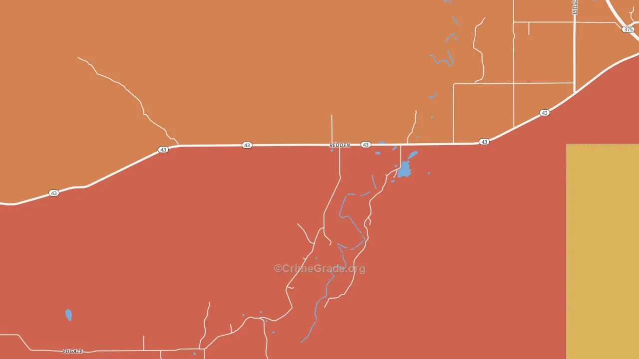 Redden, OK Map of Murder Rates