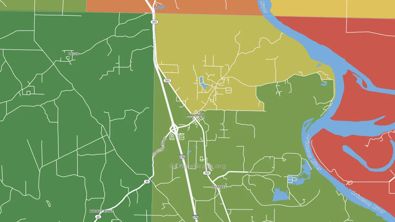 Redfield, AR Map of Murder Rates