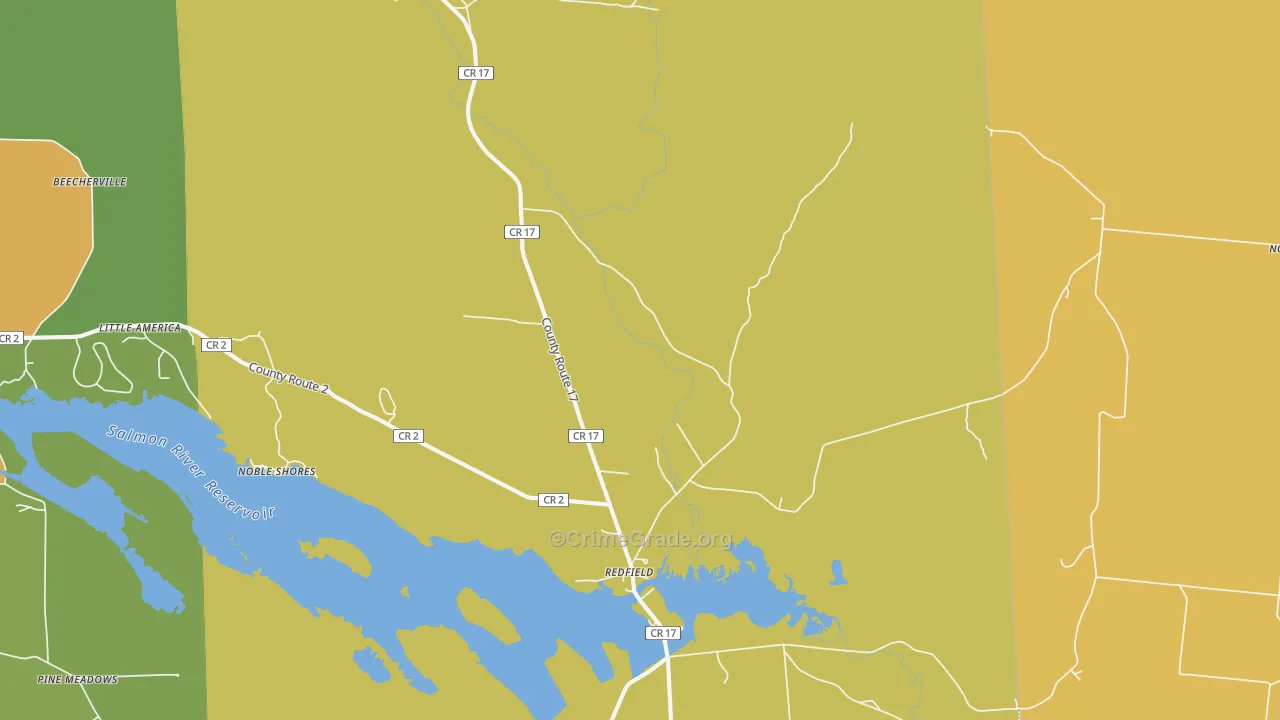 Redfield, NY Map of Murder Rates