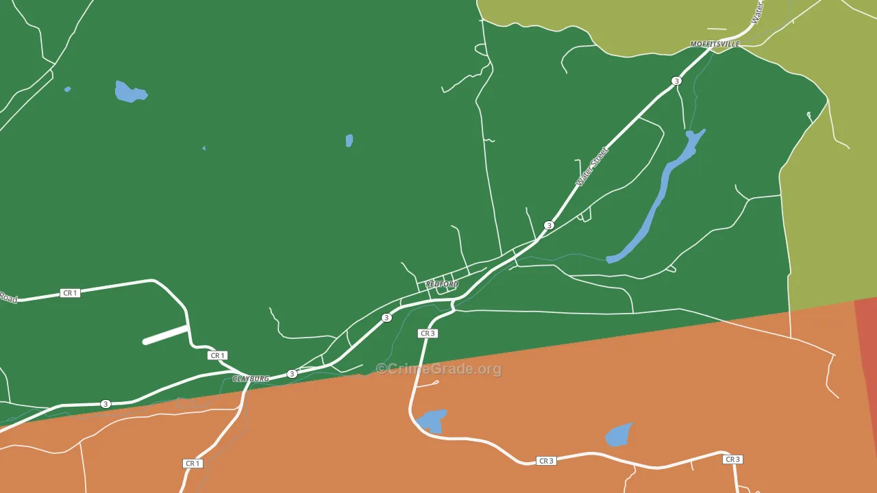 Redford, NY Map of Murder Rates
