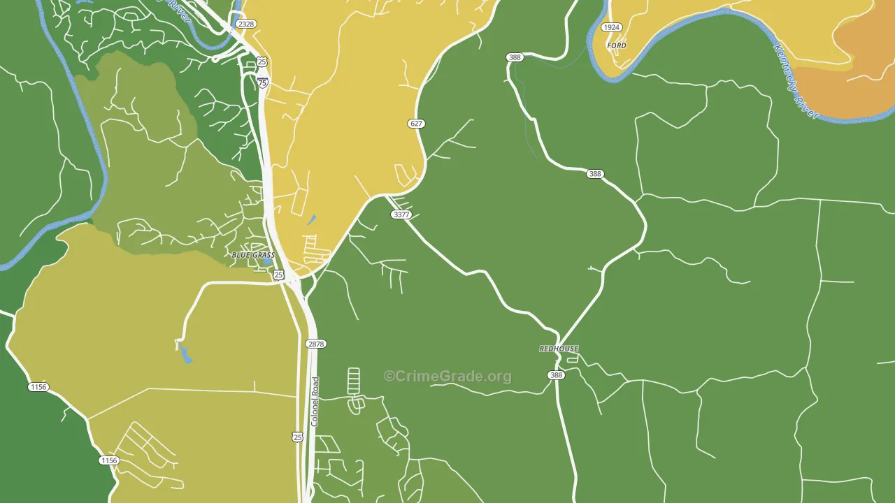 Redhouse, KY Map of Murder Rates