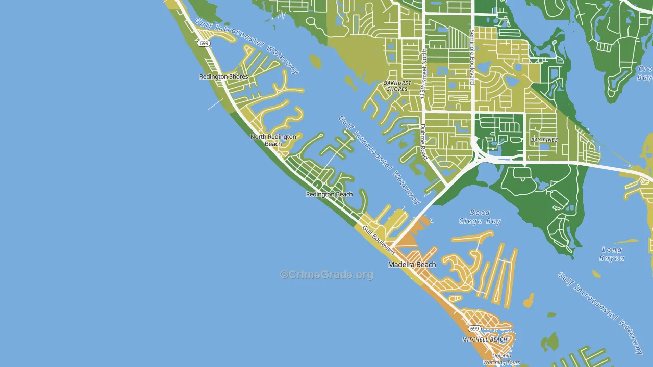 Redington Beach, FL Map of Murder Rates