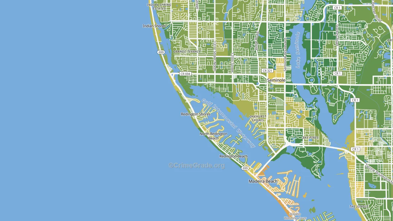 Redington Shores, FL Map of Murder Rates