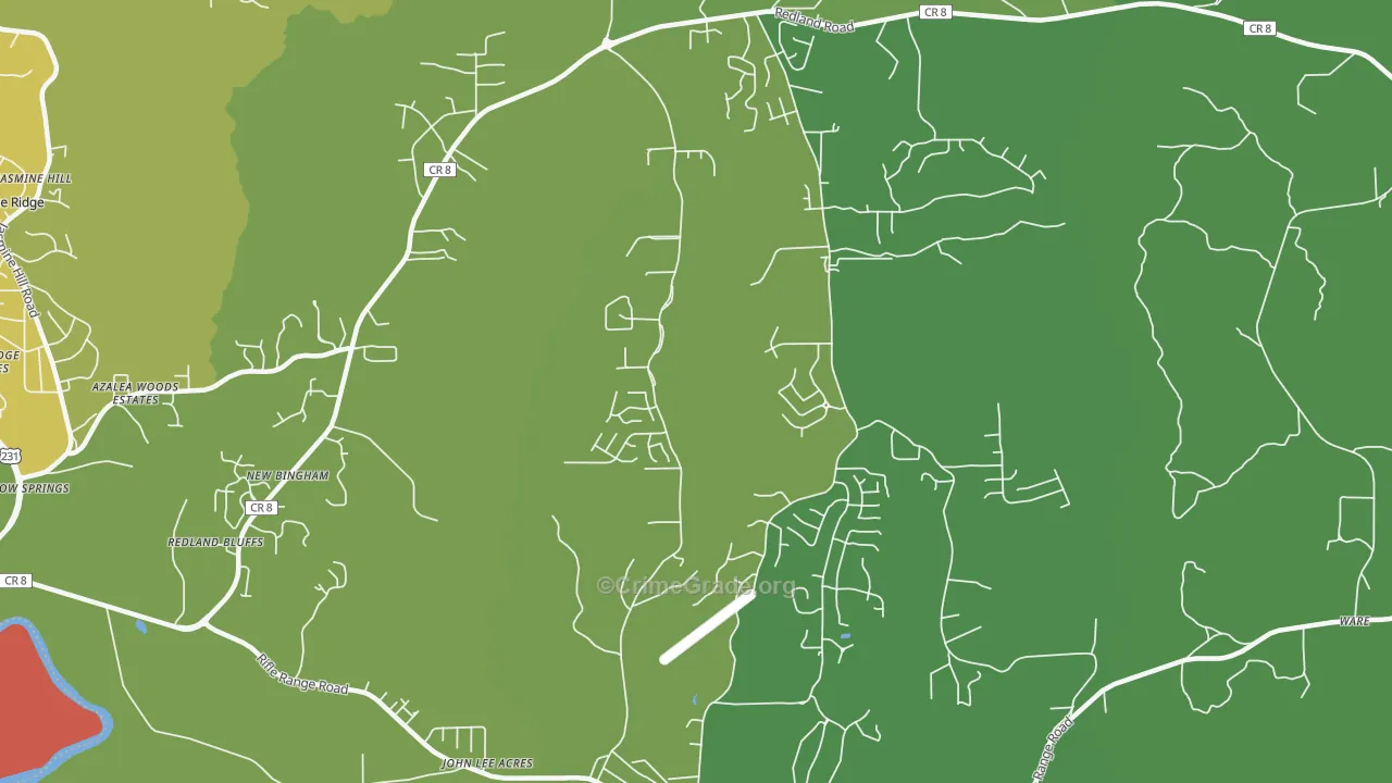 Redland, AL Map of Murder Rates