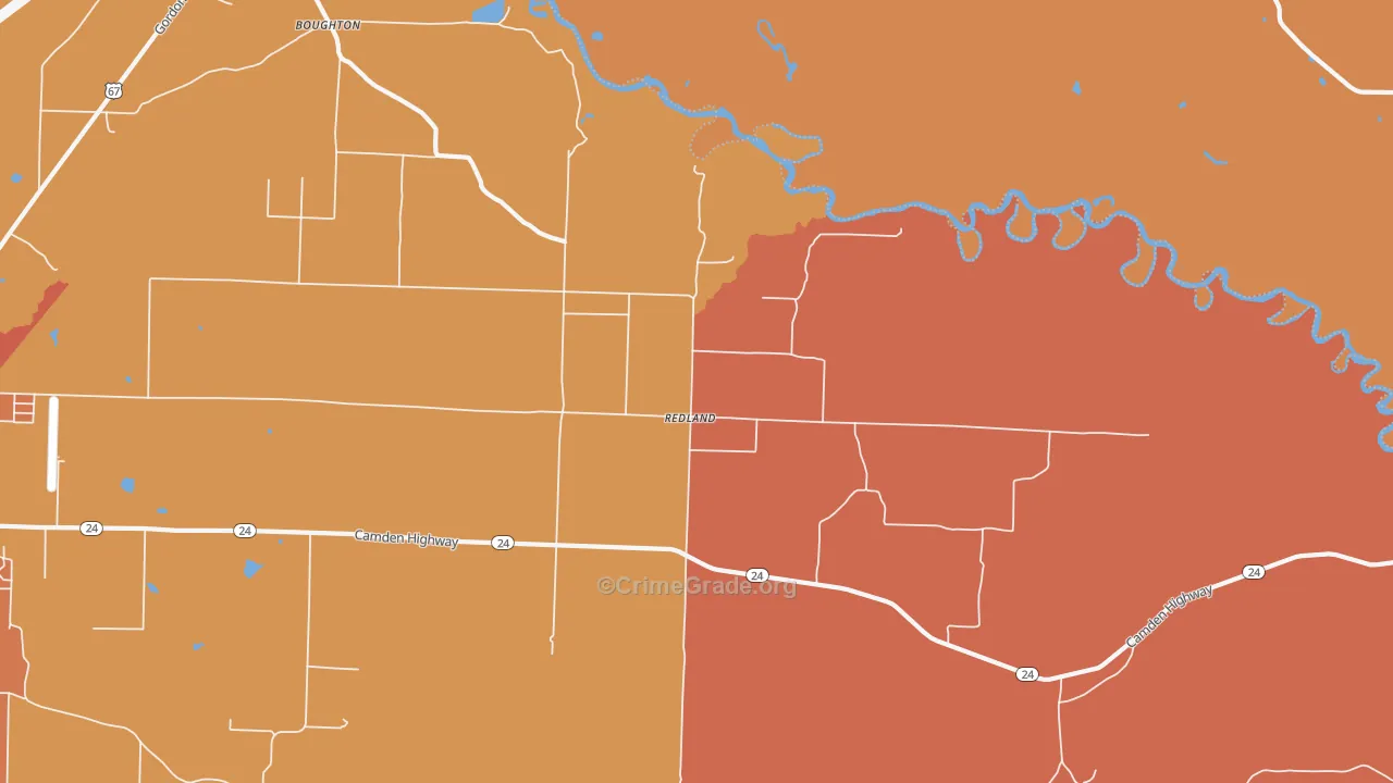 Redland, AR Map of Murder Rates