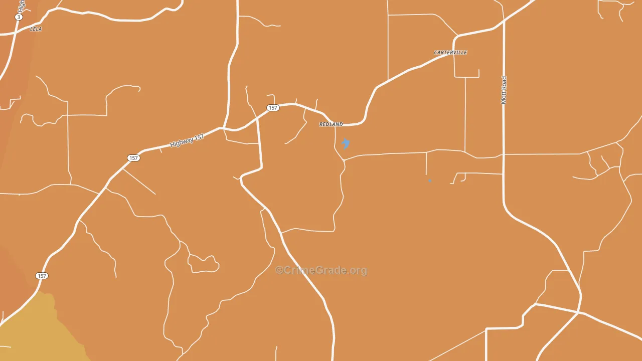 Redland, LA Map of Murder Rates