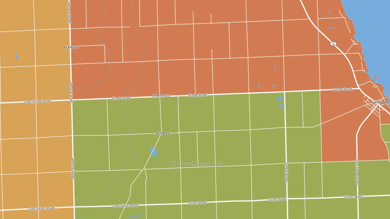 Redman, MI Map of Murder Rates