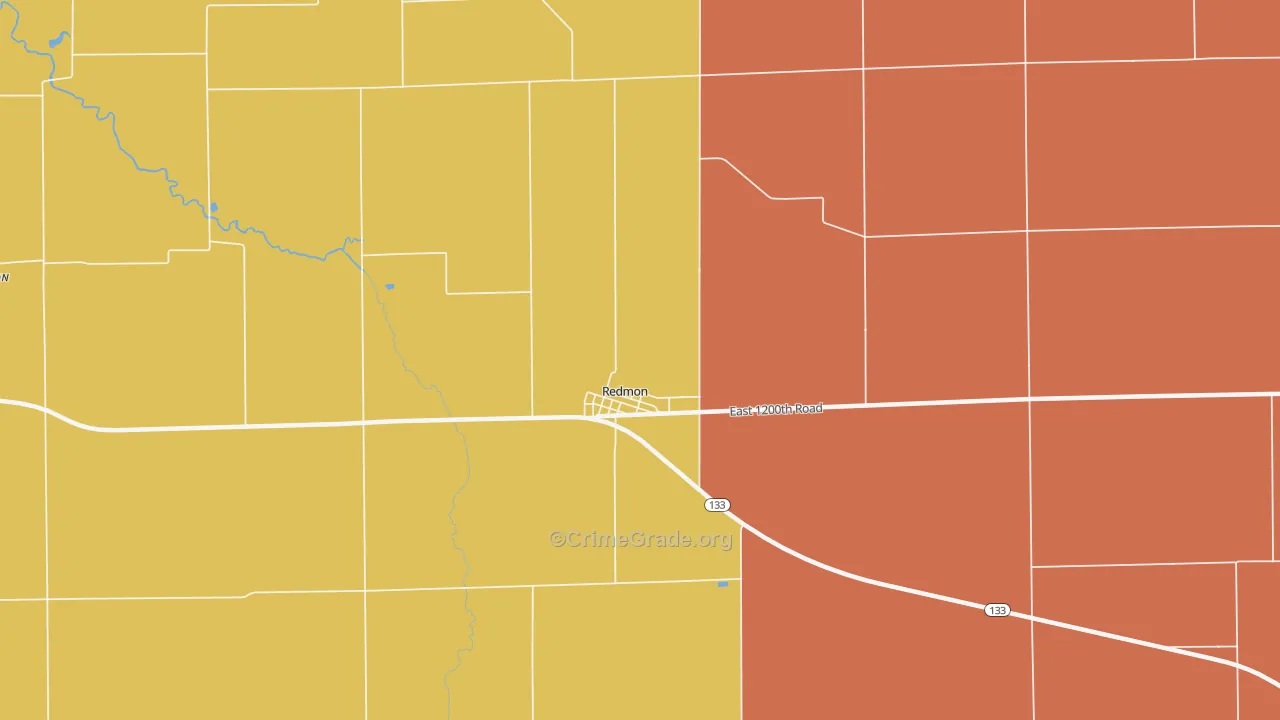 Redmon, IL Map of Murder Rates